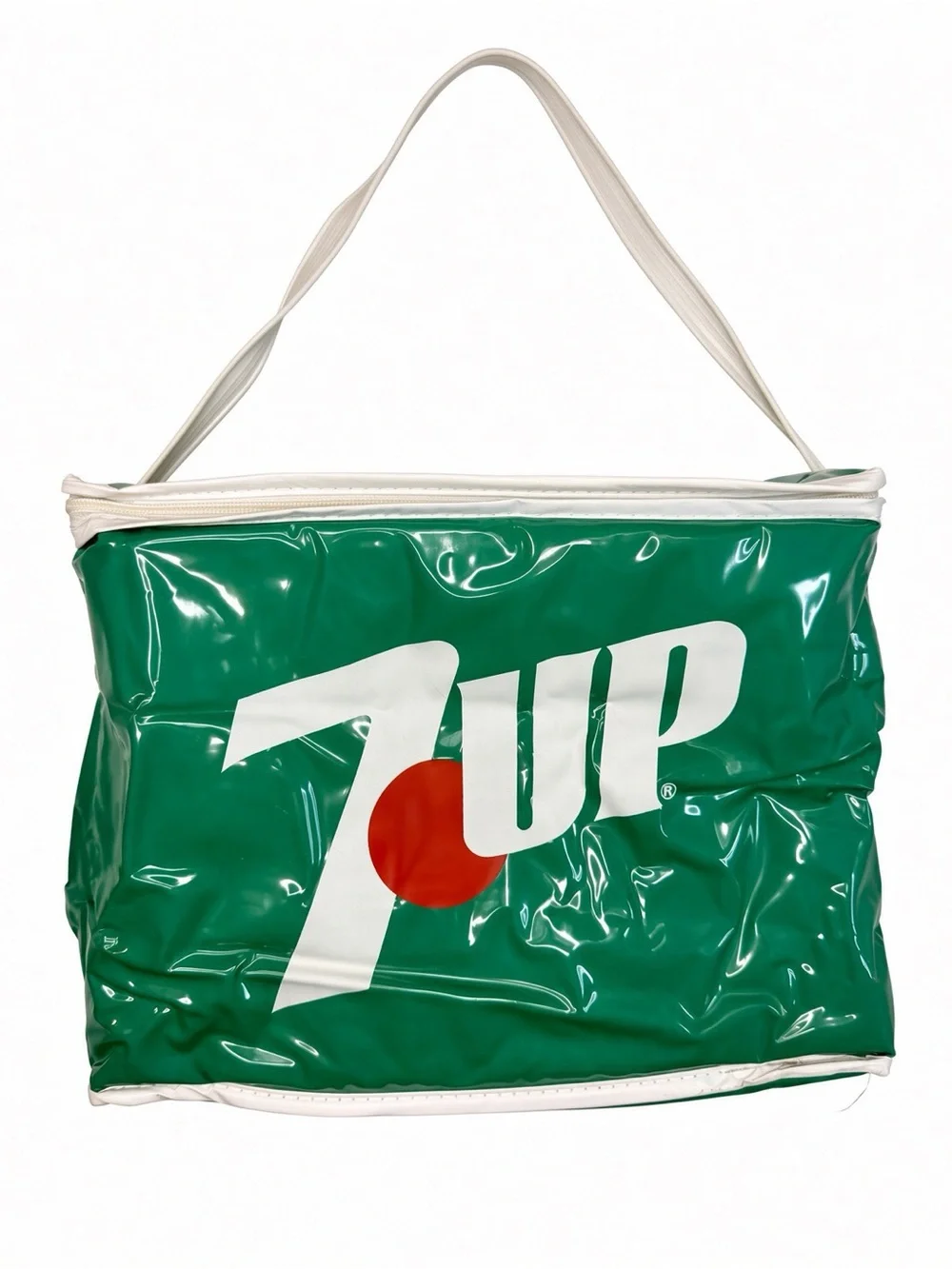 Vintage 7UP Green Vinyl Cooler Tote Bag Promo